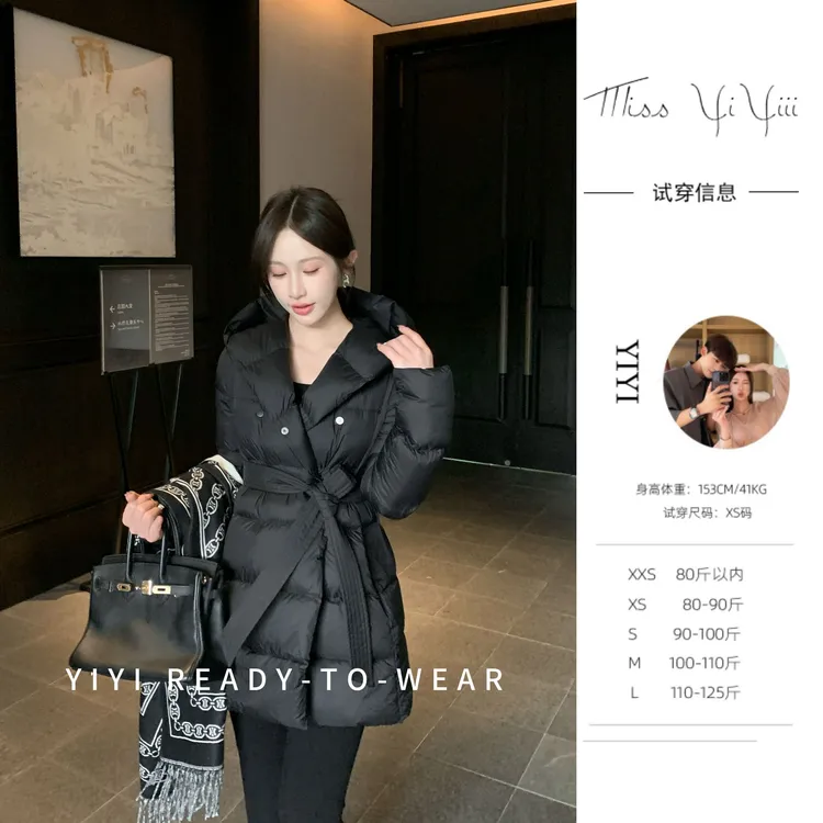 【轻羽黑天鹅】<YiYiii>小个子时尚羽绒外套百搭气质显瘦羽绒服