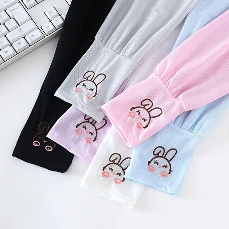 冰丝防晒袖套女夏季薄款宽松透气护手臂套袖兔子冰袖