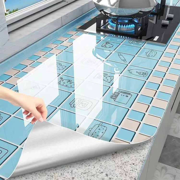 厨房防油贴纸加厚防烫耐高温铝箔墙纸橱柜灶台防潮防水自粘贴壁纸