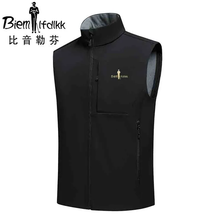 比音.勒芬秋冬款男士马甲立领户外防水软壳保暖休闲无袖马甲外套