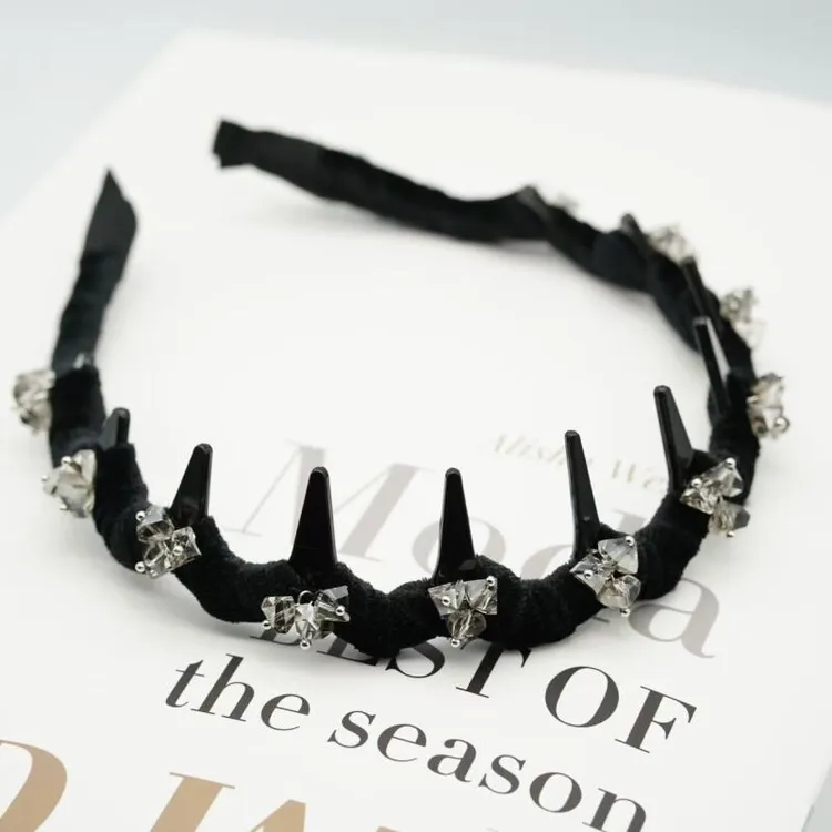 诗泊雅 日韩气质水钻蝴蝶发箍女新款网红波浪形防滑碎发洗脸头箍