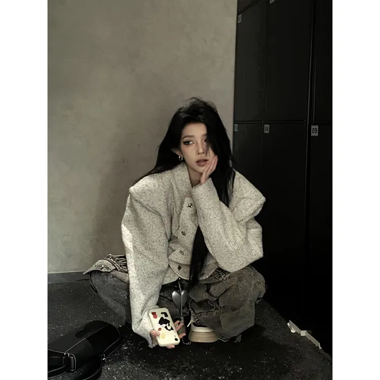 cleanfit小香风垫肩短外套男款潮牌多口袋工装夹克男模穿搭小西服