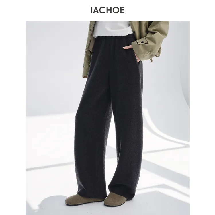 IACHOE【夸夸裤】毛圈圈含绵羊毛加厚休闲裤3661518002
