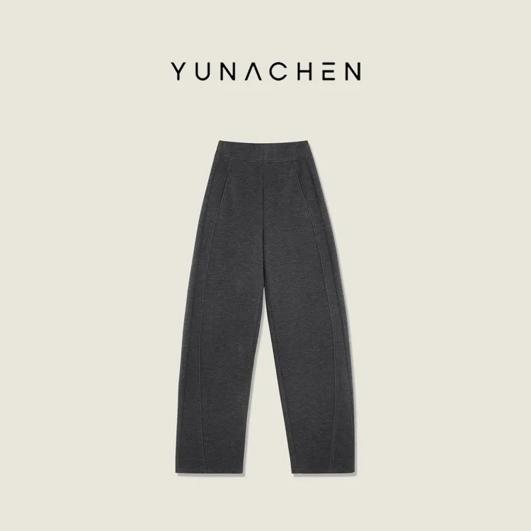 菠萝宝宝yuna陈辞2.0【臻绒世界】加绒厚款松紧腰宽松弯刀休闲裤YK8