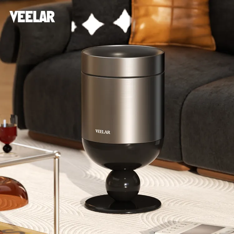 VEELAR高颜值轻奢创意无盖客厅垃圾桶厨房高脚免弯腰大容量新款ZB