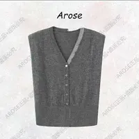 【AR0SE•正品】V领百搭薄款春秋针织马夹上衣秋季慵懒风3042