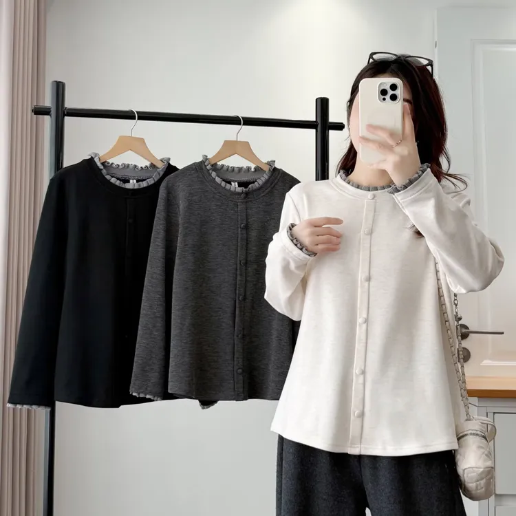 大码加绒保暖打底衫女冬季双面绒T恤秋冬内搭可外穿半高领套上衣