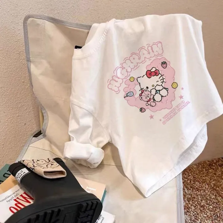 女童秋装宝宝长袖T恤纯棉小童可爱印花新款卡通白色打底洋气上衣