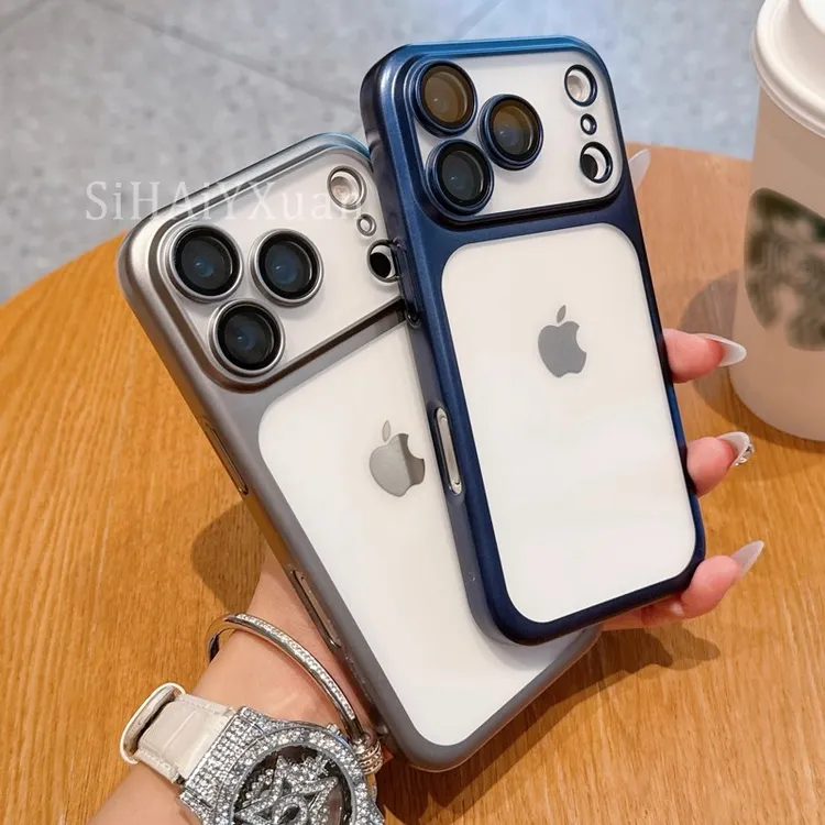 适用iPhone17promax手机壳半透明磨砂17pro电镀全包镜头膜17简约
