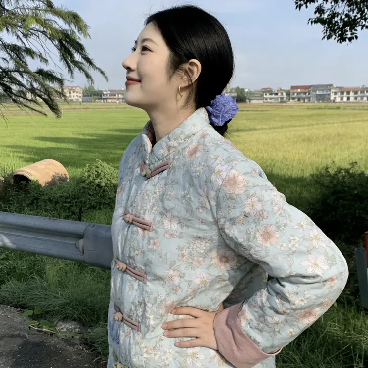 加厚新疆长绒100%纯棉花手工棉花袄新中式盘扣国风国潮棉服衣冬季