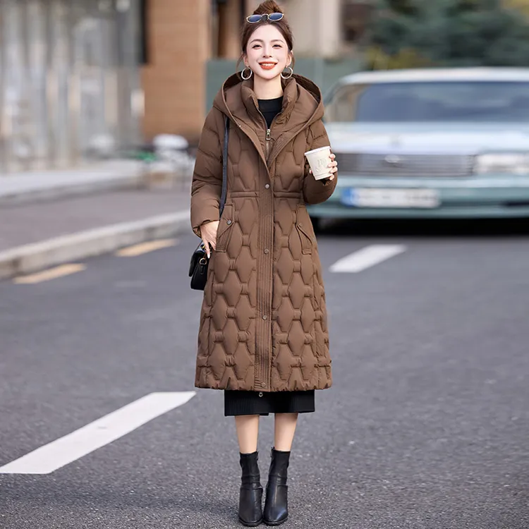 冬季收腰显瘦加厚长款棉衣外套女长过膝气质时尚女士棉服冬装棉袄
