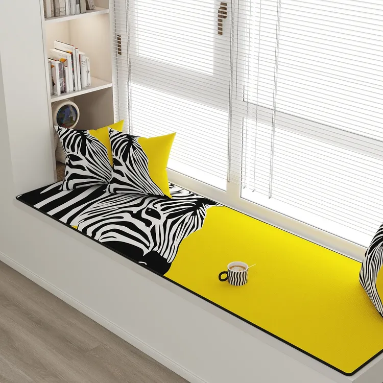 定制高端风格飘窗垫四季通用防滑阳台窗台轻奢风软垫卡座垫子异形