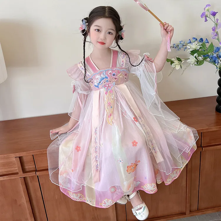 女童汉服2025新款春夏季儿童古风超仙飘逸国风公主襦裙古装连衣裙