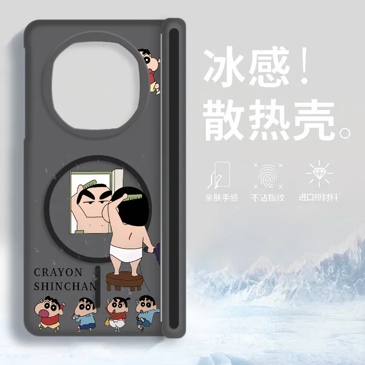 蜡笔小新磁吸适用华为x6手机壳新款matex5的先锋典藏版x3散热折叠