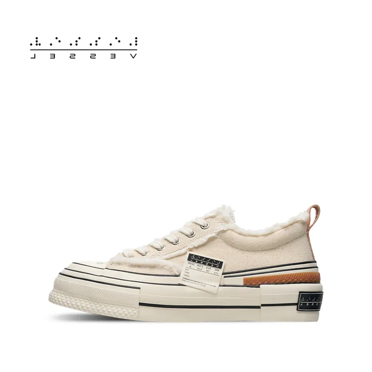 XVESSEL【李沛恩同款】提拉米苏米白色 白厚底帆布鞋潮流时尚百搭