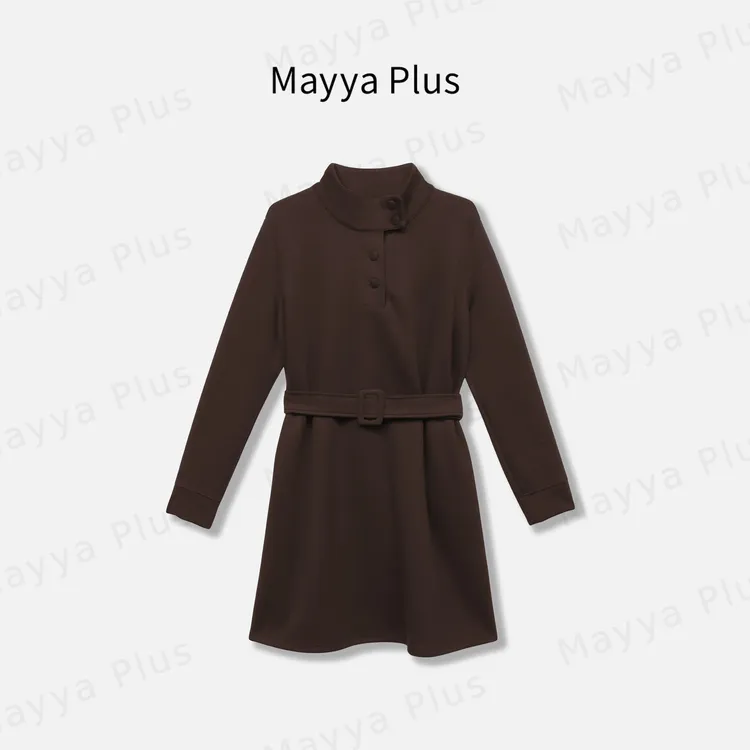 【伦敦回忆】Mayya Plus麦芽定制春秋流光风收腰A字连衣裙32537387