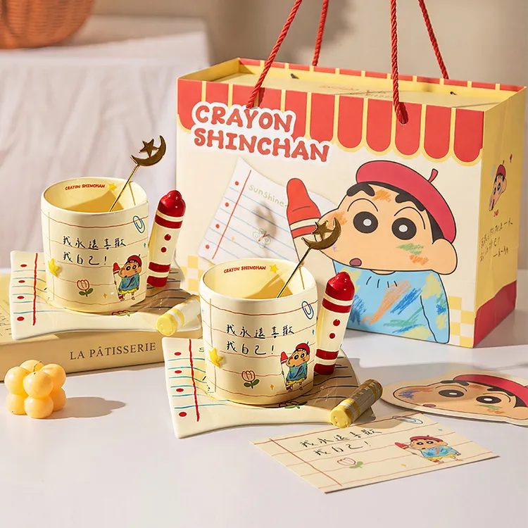 【摩登主妇&蜡笔小新】陶瓷马克杯乔迁生日礼物家用水杯咖啡杯子