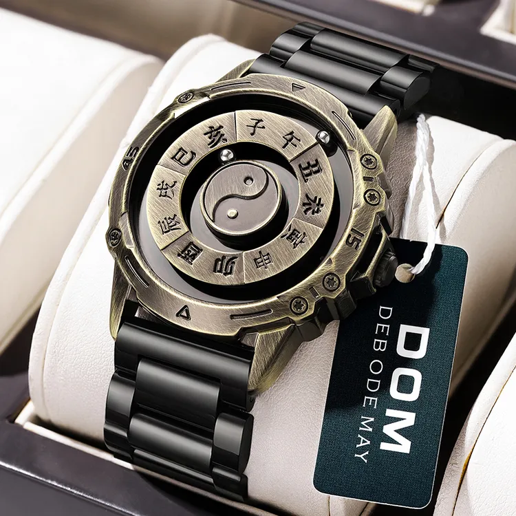 黑科技磁悬浮十二时辰国风八卦防水夜光男士手表酷炫潮流个性对表