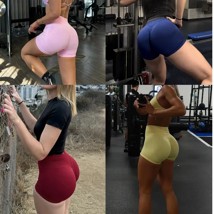 拿铁女孩无缝高腰显瘦紧身无痕提臀瑜伽裤跑步训练运动健身三分裤