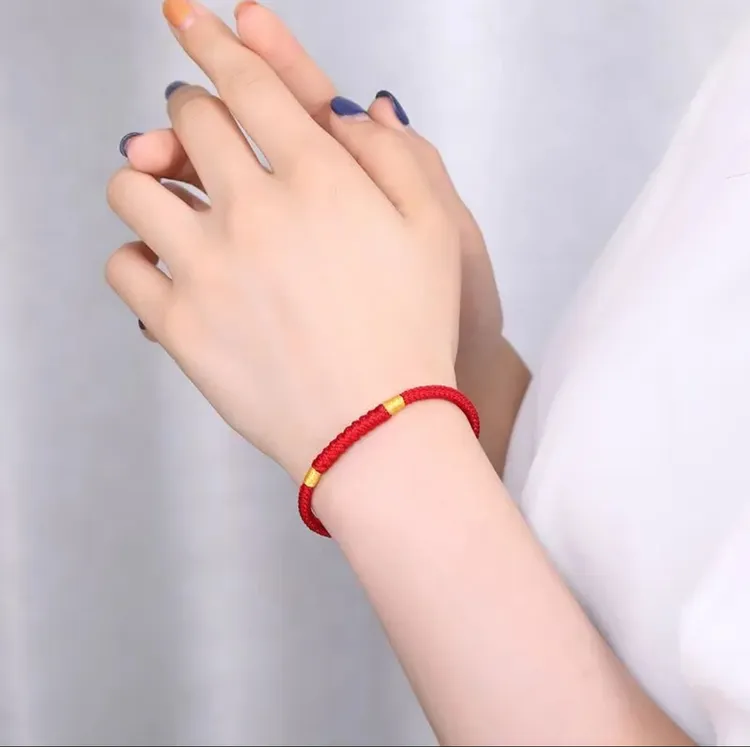 非金属布艺手链 本命年手链女细款3mm八股闺蜜手工编织手绳链情侣