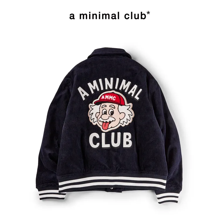 a minimal club美式复古趣味灯芯绒棒球服棉服廓形高街AM5APJ08