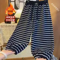 【加绒/不加绒】舒适感满满潮流2025条纹新款中大童百搭休闲裤S9606