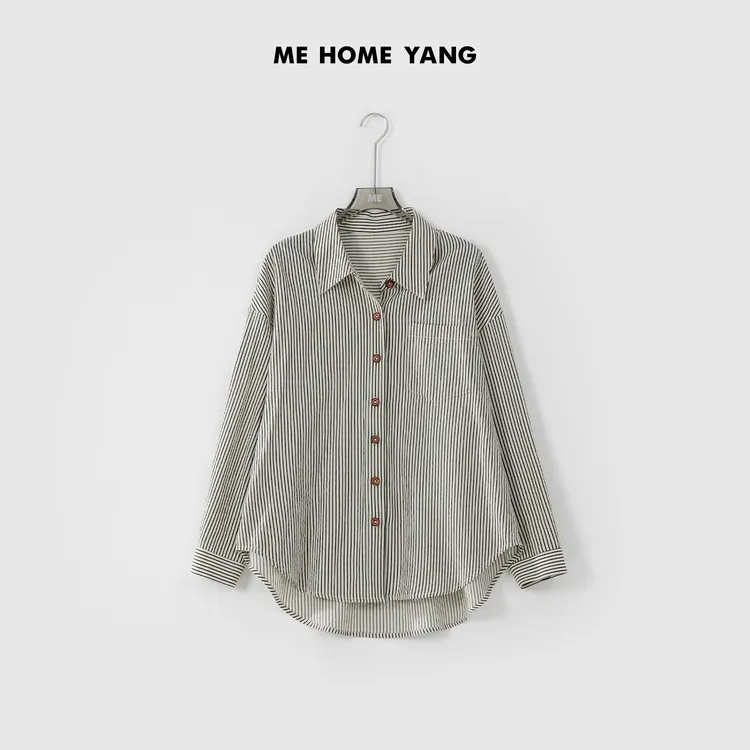 ME【中古衬衣条纹衬衫】设计师新款时尚百搭通勤气质衬衫MEQS5729