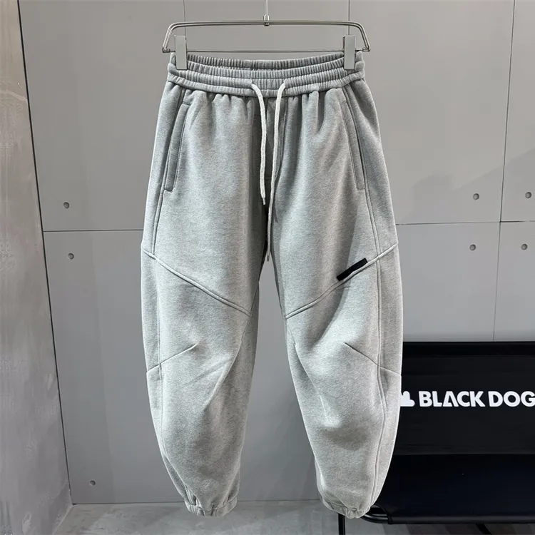 2025秋季拼接阔腿运动裤男松紧腰百搭束脚裤高街痞帅宽松休闲卫裤