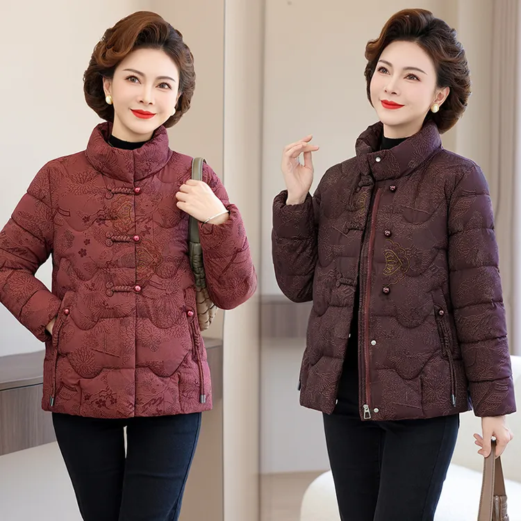 妈妈装冬装中式国风棉衣外套2025新款老年人冬季时尚洋气棉袄套装