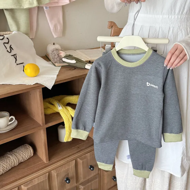 2025新款儿童睡衣双面羊毛蚕丝无骨秋衣秋裤秋冬加厚保暖内衣套装