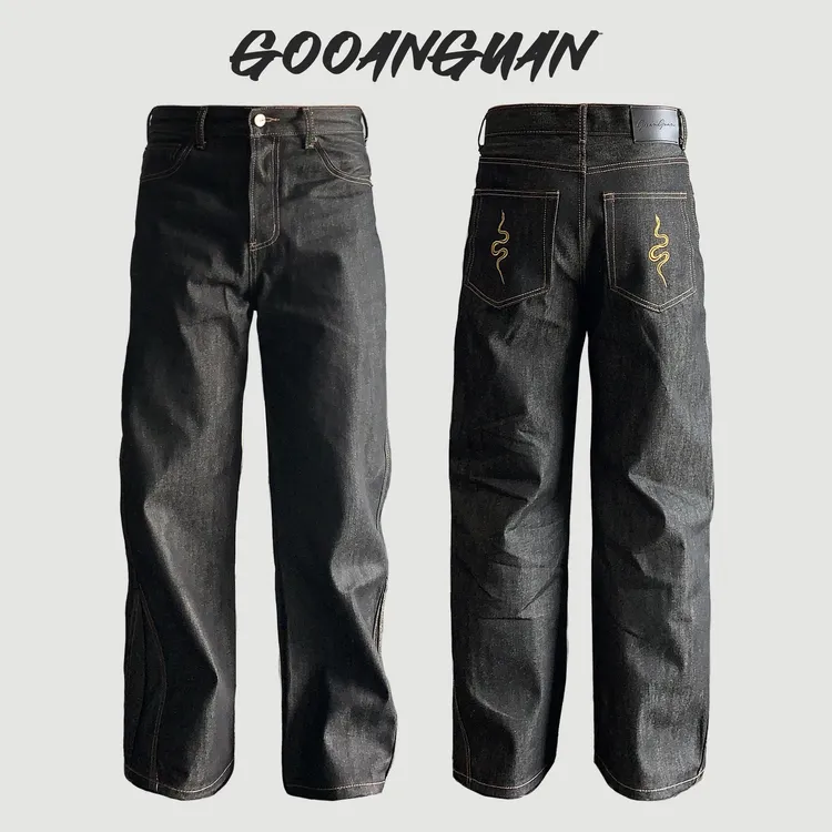 「蛇年限定」原牛重磅13oz纯棉牛仔裤cleanfit美式休闲直筒牛仔裤男