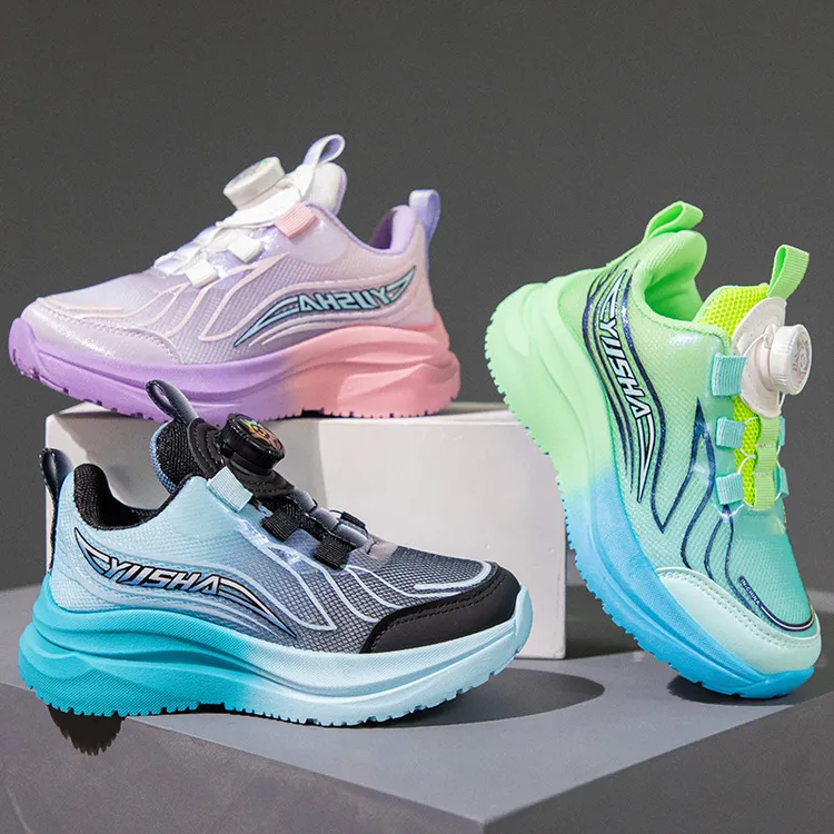 儿童篮球鞋男童运动鞋L2025春新款小学生球鞋旋转扣网面休闲跑鞋