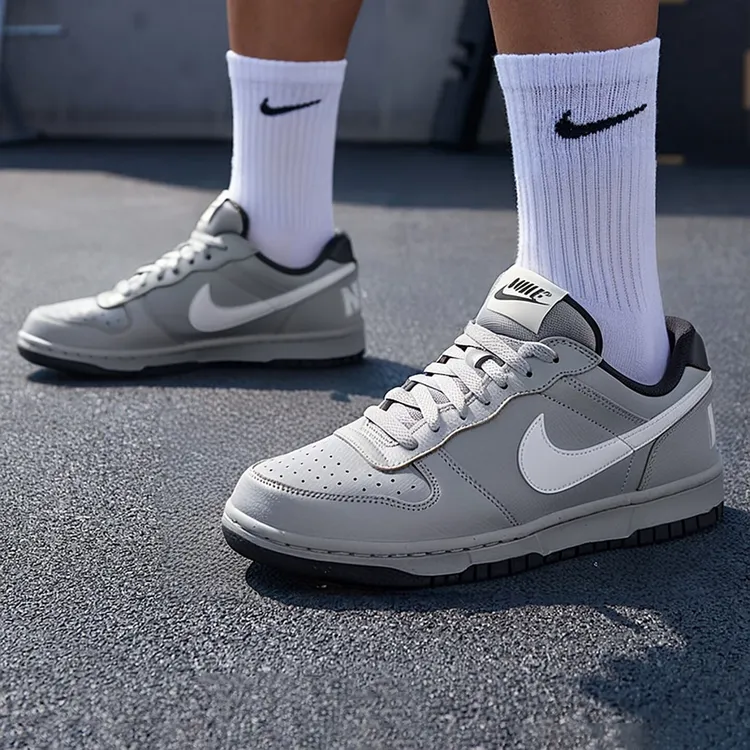 耐克NIKE男鞋BIG LOW复古运动鞋低帮休闲鞋板鞋浅烟灰355152-017