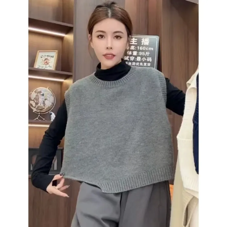 2025秋季新款独特别致不规则无袖马甲女百搭时尚设计感针织衫外搭