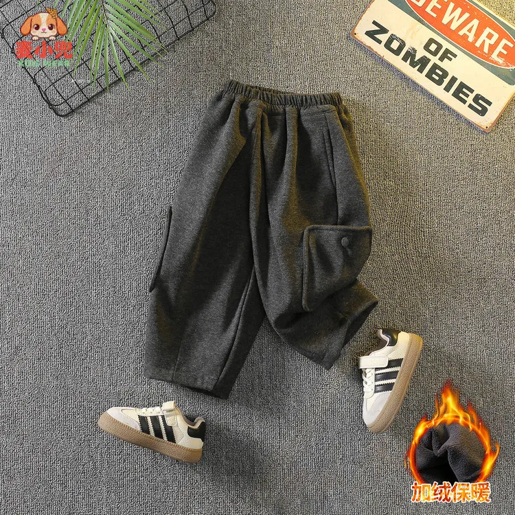 儿童裤子休闲裤男童长裤加绒保暖童装女童秋冬加绒2025新款男童适