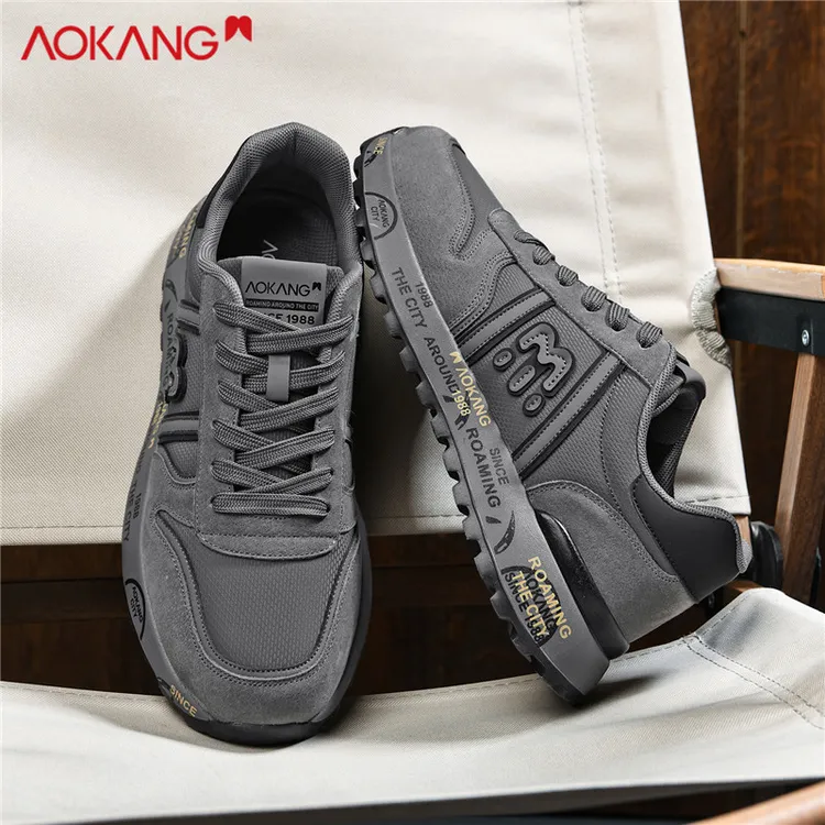 Aokang/奥康官方正品男鞋秋冬新款运动休闲鞋轻奢鞋子复古阿甘鞋