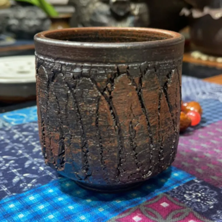 粗瓷纯手工爆裂主人杯茶杯粗陶陶瓷茶具品茗杯茶道