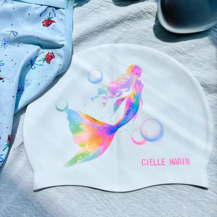 ciellemarin标准版硅胶防水男女成人儿童游泳帽卡通大号护耳泳帽