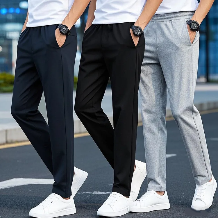 2025春季小直筒长裤潮流弹力运动百搭修身男士商务男装BFT0129