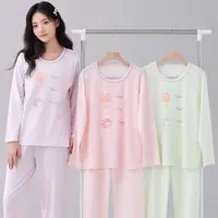 9044 秋冬季新款睡衣女圆领长袖卡通甜美可爱休闲家居服