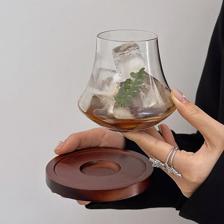 复古冰美式冰滴杯垫咖啡杯ins简约玻璃杯威士忌酒杯果汁杯饮料杯