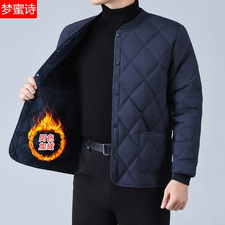 男士2025新款加绒加厚棉衣冬季防寒保暖内胆外穿百搭大码宽松棉服