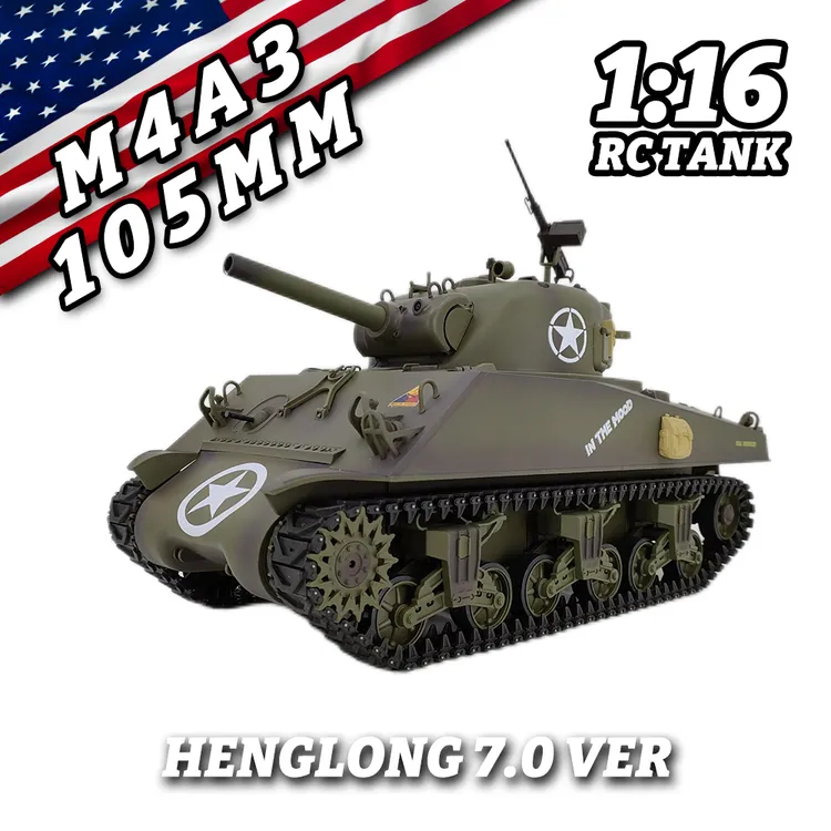 恒龙 遥控坦克 模型 3898 美国谢尔曼 M4A3 电动 对战越野 遥控车