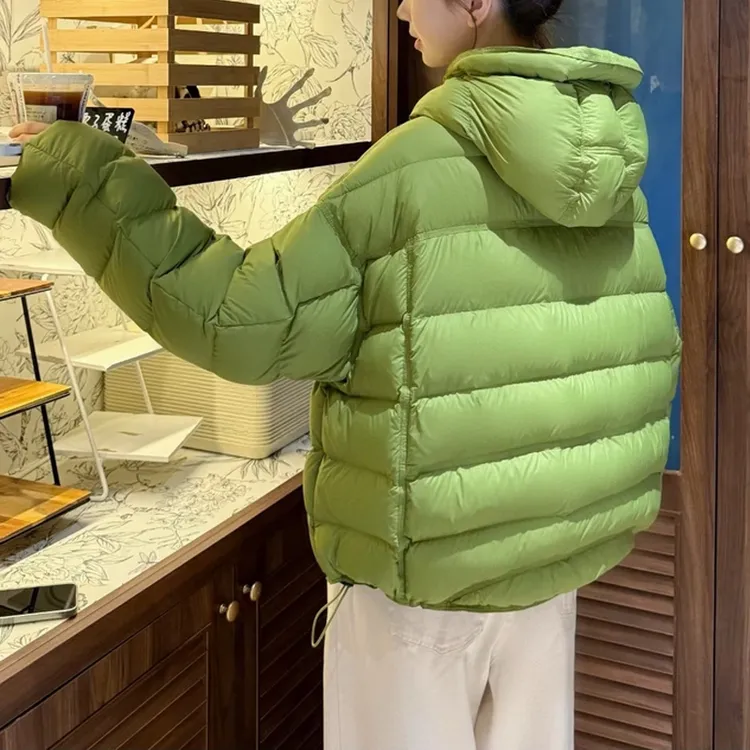 连帽绗缝抽绳棉服2025冬季冬日穿脱轻便实用穿搭通勤出街风格自如