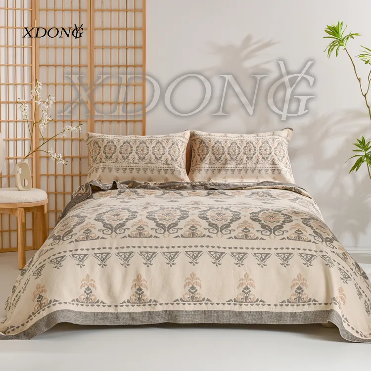 XDONGY（冬云家纺）230*250法国皇室定制  安娜 雨露棉麻床盖毯