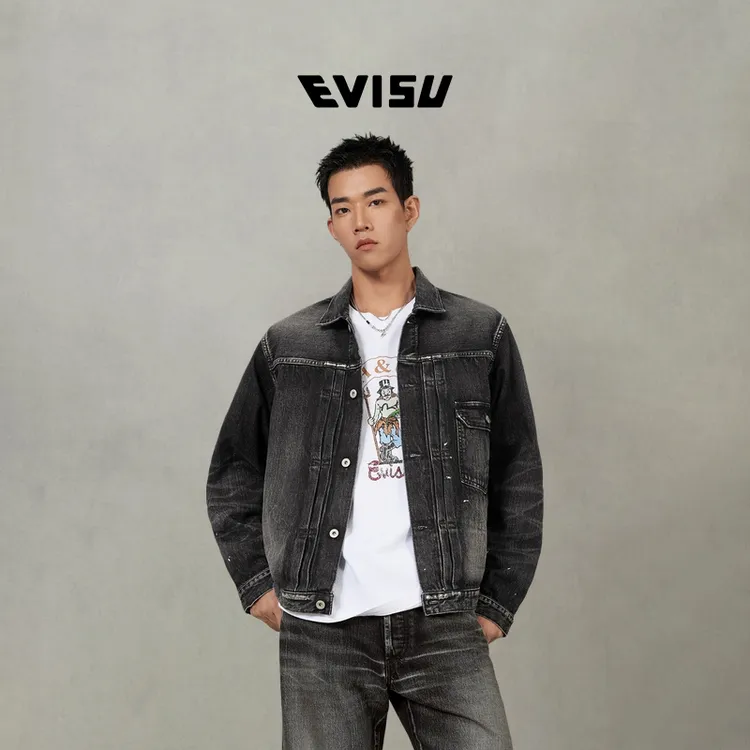 「日本制」EVISU福神2025秋男士海鸥牛仔夹克2ESEJM5DJ6003XXDN