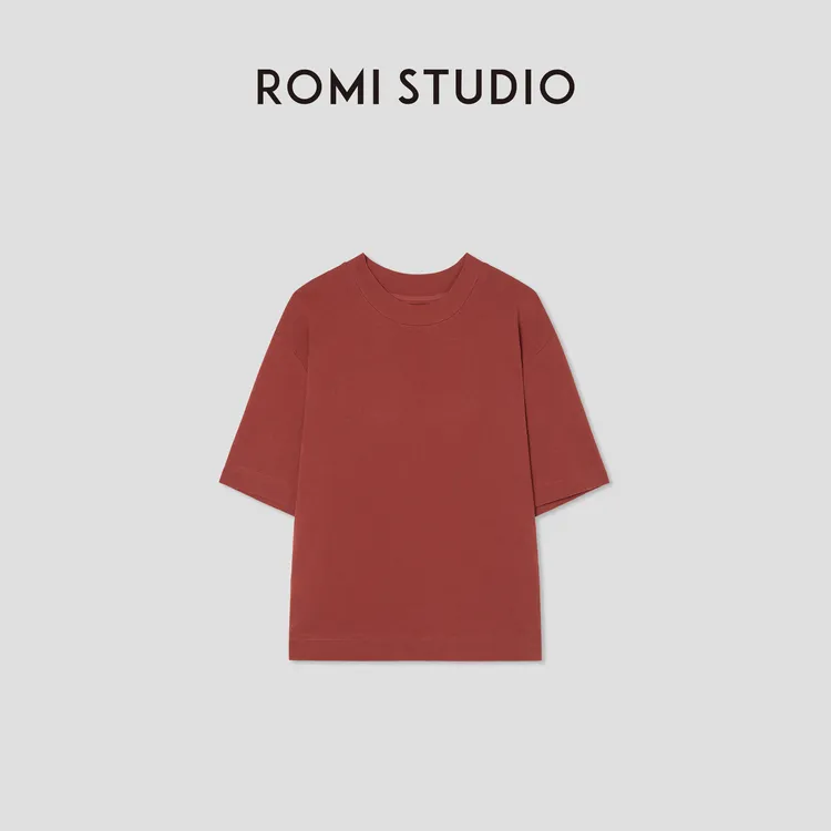 ROMI STUDIO“基础随性”苎麻棉混纺肌理感圆领短袖T恤 RWCSSY1703