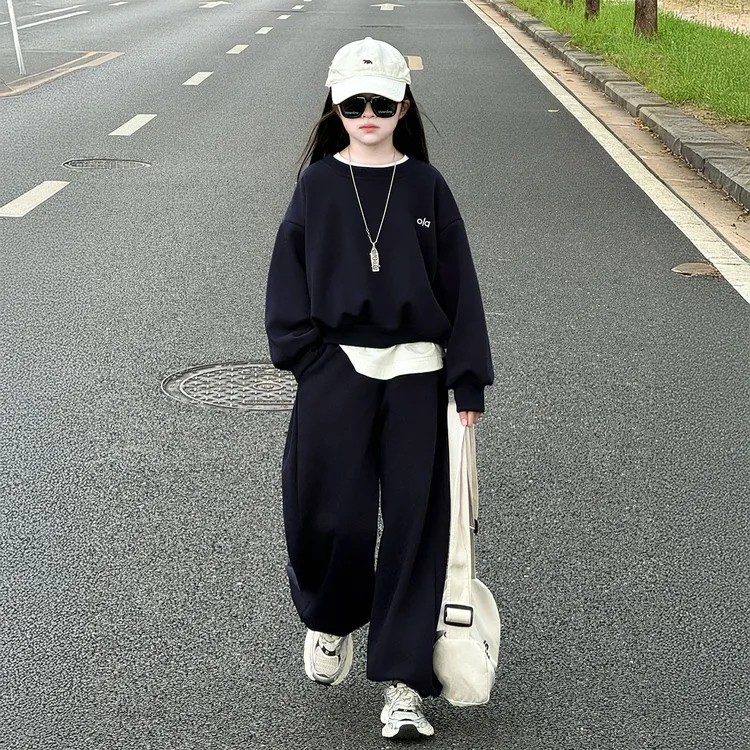 女童卫衣套装秋季2025新款洋气大童女孩早秋韩系穿搭儿童运动衣服