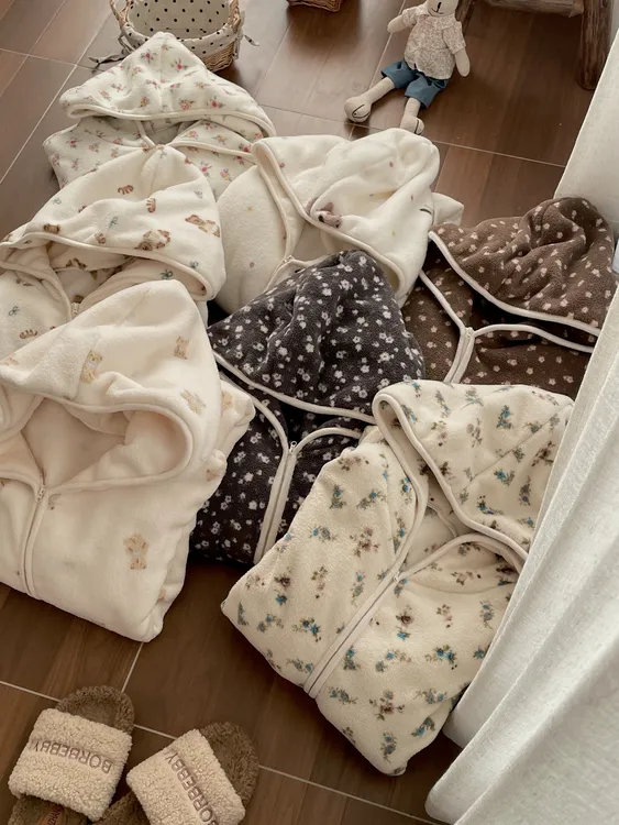 【行走的棉被】秋冬双拉链长袖冬季女卡通雪粒绒睡袍软乎乎被窝外套