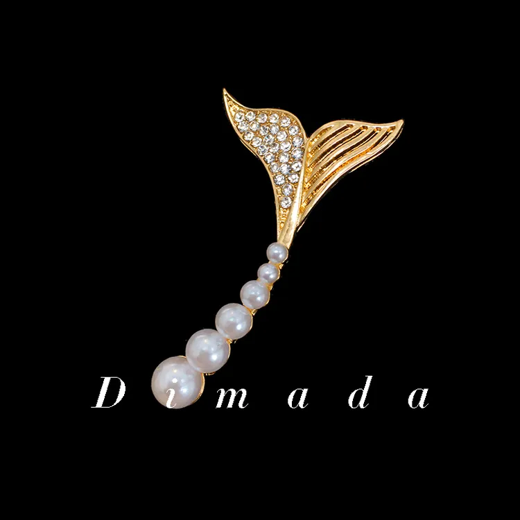 合金胸针 d1147鱼尾美人鱼尾简约设计感百搭西装胸针胸花别针女